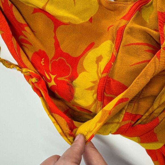 Faithful The Brand Dress Womens 8 Orange Odette Floral Print Mini - Picture 11 of 12